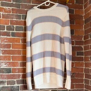 Striped Cream and Purple Sweater